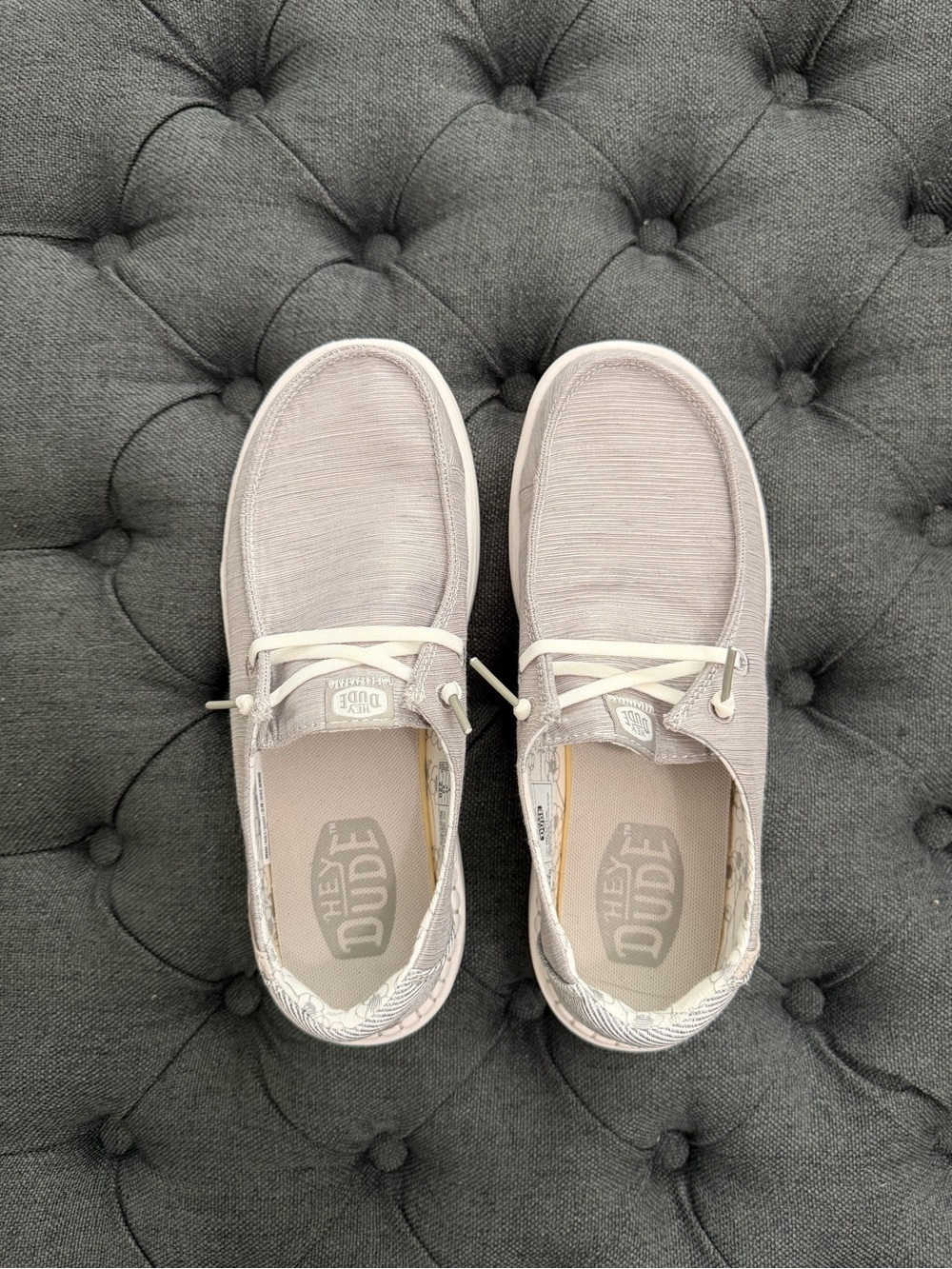 Hey Dude Linen Slip-On Shoes in Light Beige